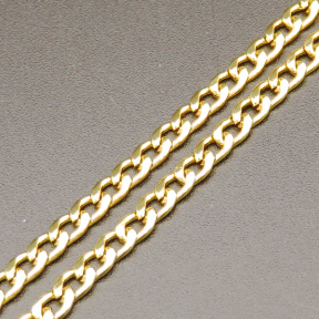 304 Stainless steel Chain,08 Wire diameter Figaro Chain,1:1 NK Chain,Vacuum plating gold,3mm,about 25m/roll,about 350g/roll,1 roll/package,XMC00055hbab-675