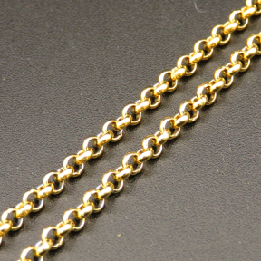 304 Stainless steel Chain,2.5 Pearl Chain,Vacuum plating gold,2.5 mm,about 25m/roll,about 260g/roll,1 roll/package,XMC00082hhlb-675