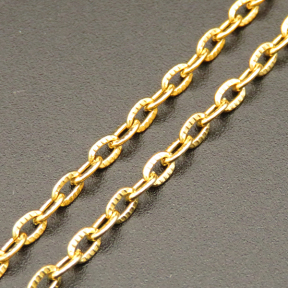 304 Stainless steel Chain,05 Flat Cross Chain,Vacuum plating gold,2mm,about 25m/roll,about 180g/roll,1 roll/package,XMC00109amaa-675