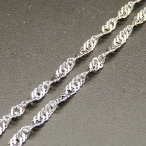 304 Stainless steel Chain,05 Water Wave Chain,True color,3mm,about 25m/roll,about 320g/roll,1 roll/package,XMC00112voob-675