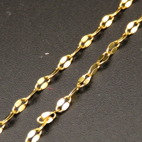 304 Stainless steel Chain,04 Lip Chain,Vacuum plating gold,2mm,about 25m/roll,about 120g/roll,1 roll/package,XMC00115hbab-675