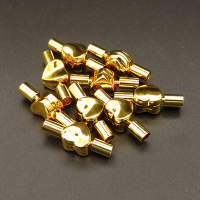 304 Stainless Steel European Clasps & Cores,Heart,Vacuum plating gold,9x22mm,Hole:3mm,about 2.5g/pc,10 pcs/package,XFCL00025vbnb-L003