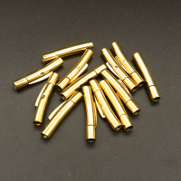 304 Stainless Steel Bayonet Clasps,Column,Vacuum plating gold,5x23mm,Hole:3mm,about 1.5g/pc,10 pcs/package,XFCL00027vbnb-L003