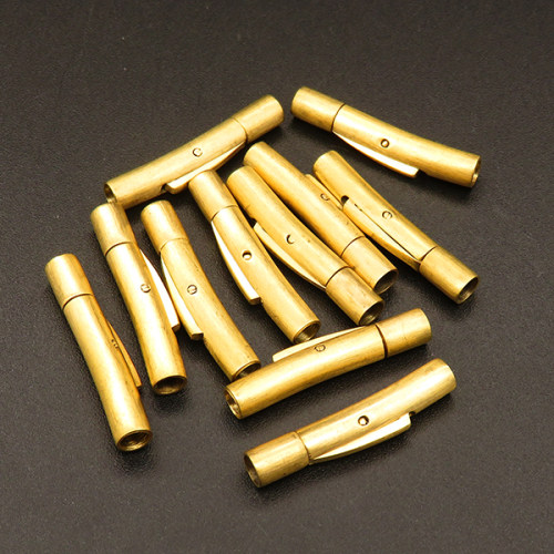 304 Stainless Steel Bayonet Clasps,Frosted Column,Vacuum plating gold,5x23mm,Hole:3mm,about 1.5g/pc,10 pcs/package,XFCL00031vbnb-L003