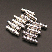 304 Stainless Steel Magnetic Clasps,Bayonet Clasps,Column,True Color,6x18mm,Hole:4mm,about 1.5g/pc,10 pcs/package,XFCL00033vbll-L003
