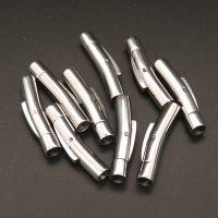 304 Stainless Steel Bayonet Clasps,Column,True Color,5x27mm,Hole:4mm,about 3g/pc,10 pcs/package,XFCL00039vbll-L003