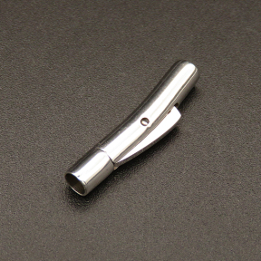 304 Stainless Steel Bayonet Clasps,Column,True Color,4x22mm,Hole:3mm,about 1.5g/pc,10 pcs/package,XFCL00041vbll-L003