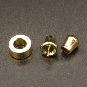 Brass Clasps sets,Telescopic clasps for necklace and bracelet,Real gold plating,Cord End:8x6mm,Cord End:6x9mm,Bead Spacers:5x6mm,Needle:1mm,Hole:4mm,about 2.5g/pc,20 pcs/package,XFCL00047avja-L003
