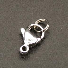 304 Stainless Steel Clasps,Lobster Claw Clasps,True Color,7*13mm,Hole:1mm,about 0.7g/pc,50 pcs/package,XFCL00073vabnb-L003