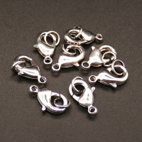 Brass Clasps,Lobster Claw Clasps,Vacuum plating platinum,Environmental protection,7x15mm,Hole:1.5mm,about 0.8g/pc,50 pcs/package,XFCL00081aahj-L003
