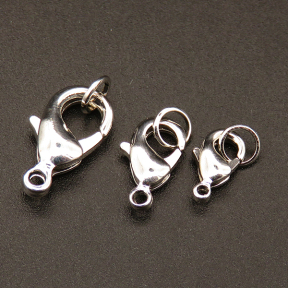 Brass Clasps,Lobster Claw Clasps,Vacuum plating platinum,Environmental protection,7x15mm,Hole:1.5mm,about 0.8g/pc,50 pcs/package,XFCL00081aahj-L003