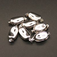Brass Box Clasps,Ingot Pearl Necklace clasps,Vacuum plating platinum,Environmental protection,8x18mm,Hole:2mm,about 1.5g/pc,20 pcs/package,XFCL00089aajl-L003