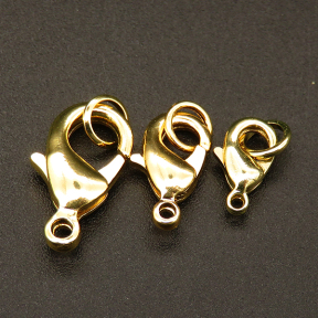 Brass Clasps,Lobster Claw Clasps,Vacuum plating gold,Environmental protection,8x15mm,Hole:2mm,about 1.0g/pc,50 pcs/package,XFCL00111aahj-L003