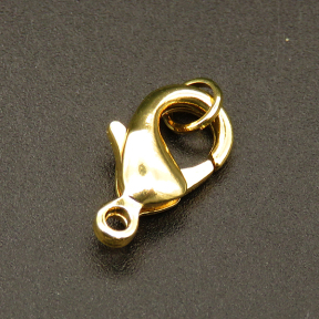 Brass Clasps,Lobster Claw Clasps,Vacuum plating gold,Environmental protection,8x15mm,Hole:2mm,about 1.0g/pc,50 pcs/package,XFCL00111aahj-L003