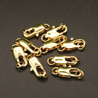 Brass Clasps,Lobster Claw Clasps,Vacuum plating gold,Environmental protection,5*12mm,Hole:2mm,about 0.6g/pc,50 pcs/package,XFCL00119aaha-L003