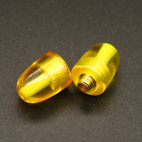 Plastic & Brass Screw Clasps,Pill,Yellow,7*20mm,Hole:1mm,about 1.0g/pc,20 pcs/package,XFCL00133vail-L003