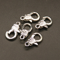 Brass Clasps,Lobster Claw Clasps,Plating white K Gold,17*10mm,Hole:2mm,about 1.5g/pc,100 pcs/package,XFCL00282vabmb-L003