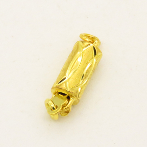Brass Box Clasps,Batch of flowers,Cylinder,Plating gold,5*15mm,Hole:2mm,about 1.0g/pc,50 pcs/package,XFCL00297aaha-L003
