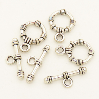 Alloy Toggle Clasps,OT Toggle Clasps,Plating White K Gold,Bar:4*24mm,Toggle:16mm,Hole:2.5mm,about 2.5g/pc,50 pcs/package,XFCL00403aaha-L003