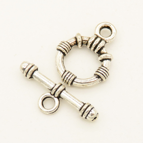 Alloy Toggle Clasps,OT Toggle Clasps,Plating White K Gold,Bar:4*24mm,Toggle:16mm,Hole:2.5mm,about 2.5g/pc,50 pcs/package,XFCL00403aaha-L003