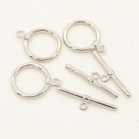 Brass Toggle Clasps,OT Toggle Clasps,Plating White K Gold,Bar:2*23mm,Toggle:14mm,Hole:1.5mm,about 1.5g/pc,50 pcs/package,XFCL00439vabob-L003