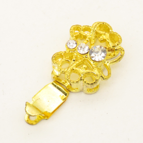 Brass Box Clasps,Rhinestone,Butterfly,Single hole,Hollow,Plating Gold,12*15mm,Hole:1.5mm,about 2g/pc,50 pcs/package,XFCL00455aaha-L003
