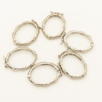 Brass Twister Clasps,Elliptical ring,Plating White K Gold,18*23mm,about 2g/pc,50 pcs/package,XFCL00457aahl-L003