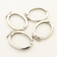 Brass Twister Clasps,Elliptical ring,Plating White K Gold,22*28mm,about 4.5g/pc,50 pcs/package,XFCL00477vaia-L003