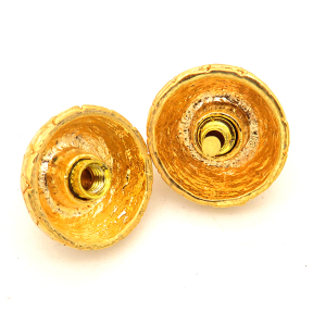 Brass Screw Clasps,Round,Single hole,Plating Gold,14mm,Hole:2.5mm,about 10g/pc,50 pcs/package,XFCL00499vaia-L003