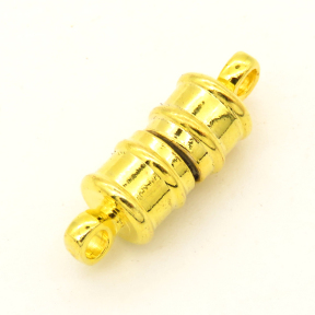 Brass Magnetic Clasps,Single hole,Column,Plating Gold,6*10mm,Hole:1.5mm,about 1.5g/pc,50 pcs/package,XFCL00518vabob-L003