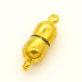 Brass Magnetic Clasps,Single hole,Pill,Plating Gold,6*12mm,Hole:1.5mm,about 2g/pc,50 pcs/package,XFCL00520vabob-L003