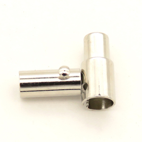 Brass Magnetic Clasps,Tube,Plating White K Gold,8x17mm,Hole:6mm,about 3g/pc,50 pcs/package,XFCL00537aahl-L003