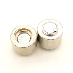 Brass Magnetic Clasps,Pill,Plating White K Gold,10*16mm,Hole:5mm,about 8g/pc,50 pcs/package,XFCL00547aahl-L003