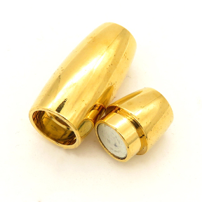 Stainless steel Magnetic Clasps,Tube,Plating Gold,11*30mm,Hole:6mm,about 12g/pc,50 pcs/package,XFCL00555baka-L003