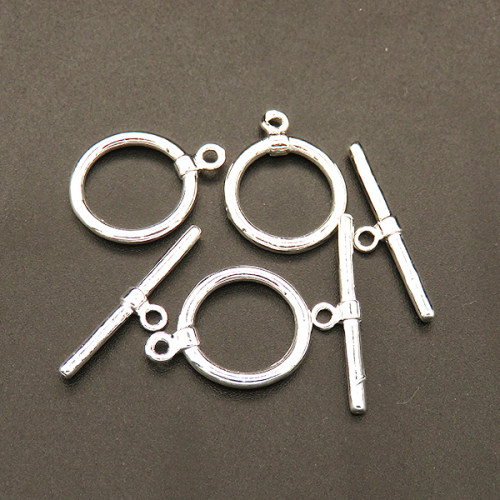 Brass Toggle Clasps,OT Toggle Clasps,Plating silver,Bar:2*23mm,Toggle:14mm,Hole:1.5mm,about 1.5g/pc,50 pcs/package,XFCL00575aaha-L003