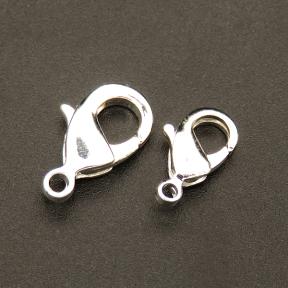 Brass Clasps,Lobster Claw Clasps,Plating silver,7x10mm,Hole:1mm,about 0.5g/pc,100 pcs/package,XFCL00589vabjb-L003