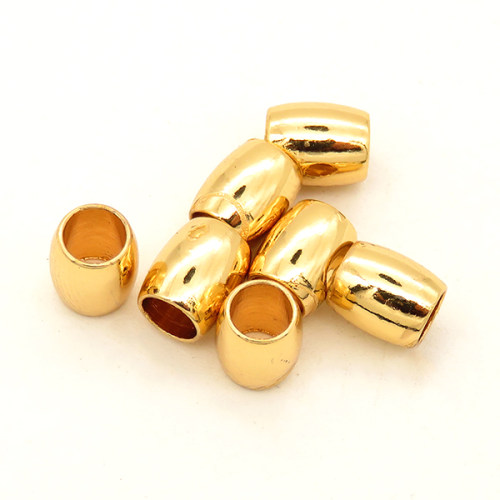 Brass Tube Beads,Tube,Vacuum plating 18k real gold,Environmental protection,5*7mm,Hole:4mm,about 0.5g/pc,100 pcs/package,XFFO00108vabjb-L003