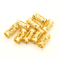 Brass Tube Beads,Tube,Hollow,Vacuum plating 18k real gold,Environmental protection,4*8mm,Hole:3mm,about 0.2g/pc,100 pcs/package,XFFO00112vabjb-L003