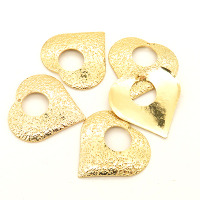 Brass Pendant & Charms,Heart,Frosted,Vacuum plating 18k real gold,Environmental protection,22mm,Hole:1mm,about 1.5g/pc,50 pcs/package,XFPC00491aaha-L003