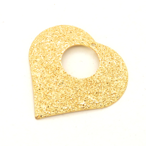 Brass Pendant & Charms,Heart,Frosted,Vacuum plating 18k real gold,Environmental protection,22mm,Hole:1mm,about 1.5g/pc,50 pcs/package,XFPC00491aaha-L003