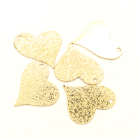 Brass Pendant & Charms,Heart,Frosted,Vacuum plating 18k real gold,Environmental protection,30*31mm,Hole:2mm,about 2g/pc,50 pcs/package,XFPC00503aaha-L003