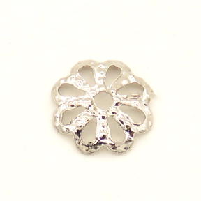 Brass Bead Cap & Cone,Flowers,Hollow,Platinum plating,Environmental protection,6mm,Hole:1mm,about 0.08g/pc,100 pcs/package,XFS00027vabjb-L003