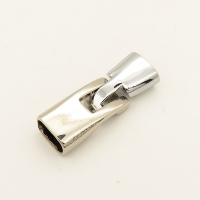 Brass Clasps,Snap Lock Clasps,Plating platinum,12*32mm,Hole:5*10mm,about 8g/pc,5 pcs/package,XFCL00616aaho-L003