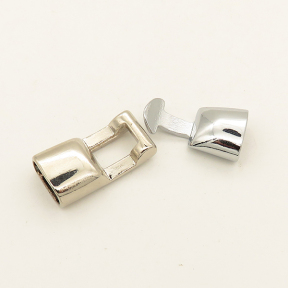 Brass Clasps,Snap Lock Clasps,Plating platinum,12*32mm,Hole:5*10mm,about 8g/pc,5 pcs/package,XFCL00616aaho-L003