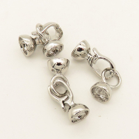 Brass Clasps,Bayonet Clasps,Plating platinum,8*25mm,Hole:6mm,about 2.5g/pc,5 pcs/package,XFCL00618vaia-L003