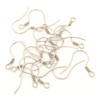 304 Stainless steel Earring Findings,Earring Hooks,True color,20*15mm,Needle:0.5mm,Hole:2mm,about 0.15g/pc,100 pcs/package,XFE00027aivb-L003
