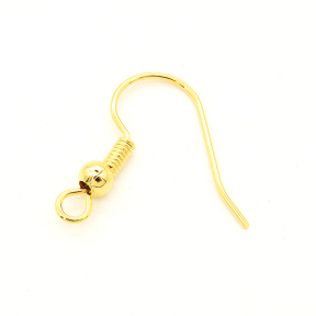 Brass Earring Findings,Earring Hooks,Vacuum plating 18k real gold,Environmental protection,20*20mm,Needle:0.8mm,Hole:3mm,about 0.3g/pc,50 pcs/package,XFE00029bnlb-L003
