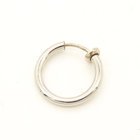 Brass Clip-on Earring Findings,Circle,Plating white K Gold,16*17mm,Needle:0.8mm,about 0.7g/pc,5 pairs/package,XFE00044amaa-L003