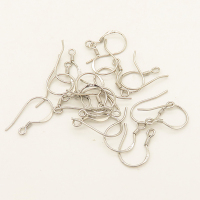 Brass Earring Findings,Earring Hooks,Plating white K Gold,18*10mm,Needle:0.6mm,Hole:2mm,about 0.1g/pc,100 pcs/package,XFE00048vila-L003