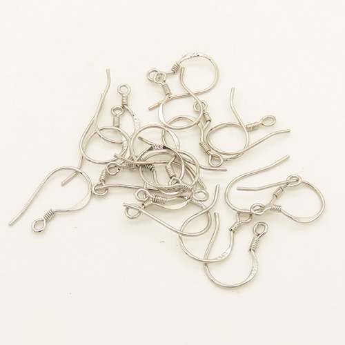 Brass Earring Findings,Earring Hooks,Plating white K Gold,18*10mm,Needle:0.6mm,Hole:2mm,about 0.1g/pc,100 pcs/package,XFE00048vila-L003